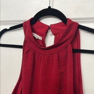Red Glitter Sleeveless Top